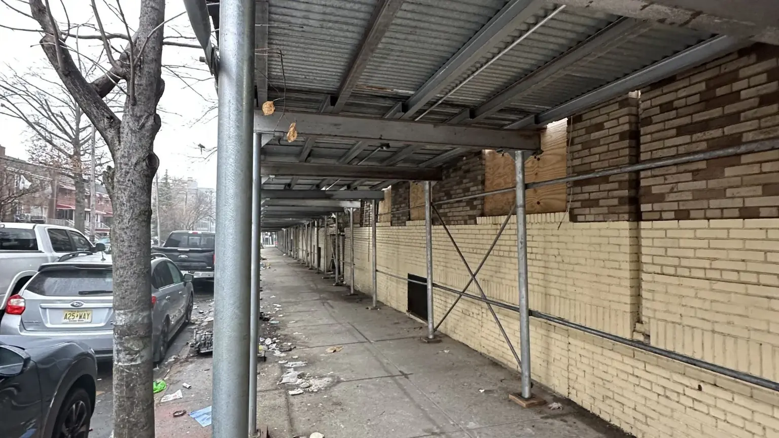 Scaffolding inspection on a construction site